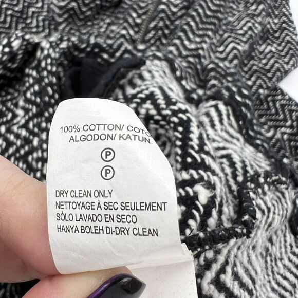Lucky Brand Sz L Moto Sweater Jacket Zip Up Pocket Black White - Picture 4 of 4